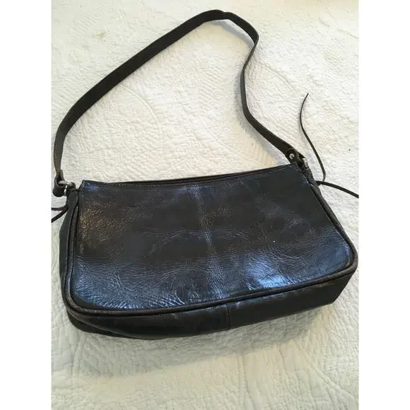 American West Dark Brown Tooled Leather Western Shoulder bag / Purse - Picture 3 of 9